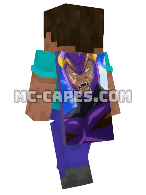 Cottonmouth Minecraft cape worn on a player, seen from behind