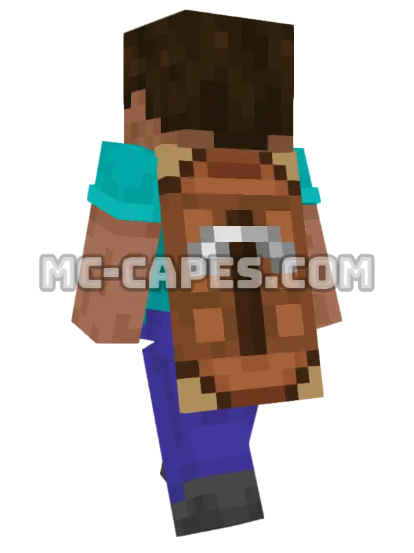 Crafter Minecraft cape worn on a player, seen from behind