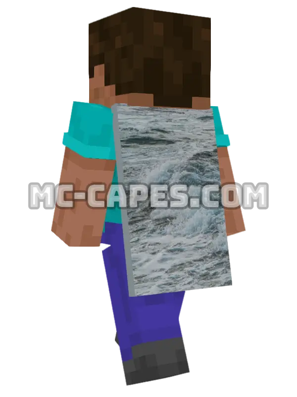 Crashing Wave Minecraft cape worn on a player, seen from behind