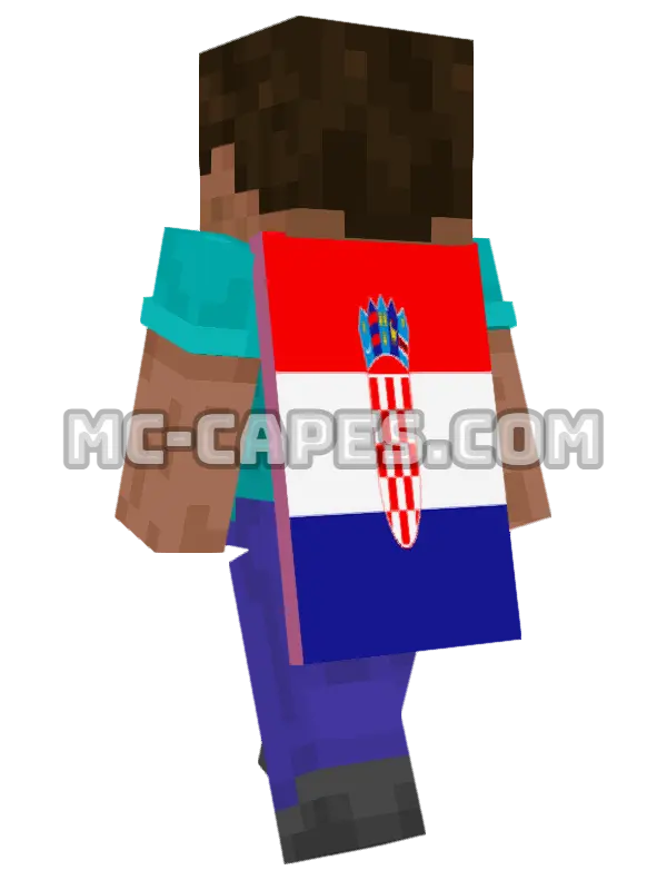Croatia Flag Minecraft cape worn on a player, seen from behind