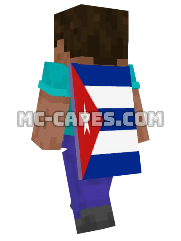 Cuba Flag Minecraft cape worn on a player, seen from behind