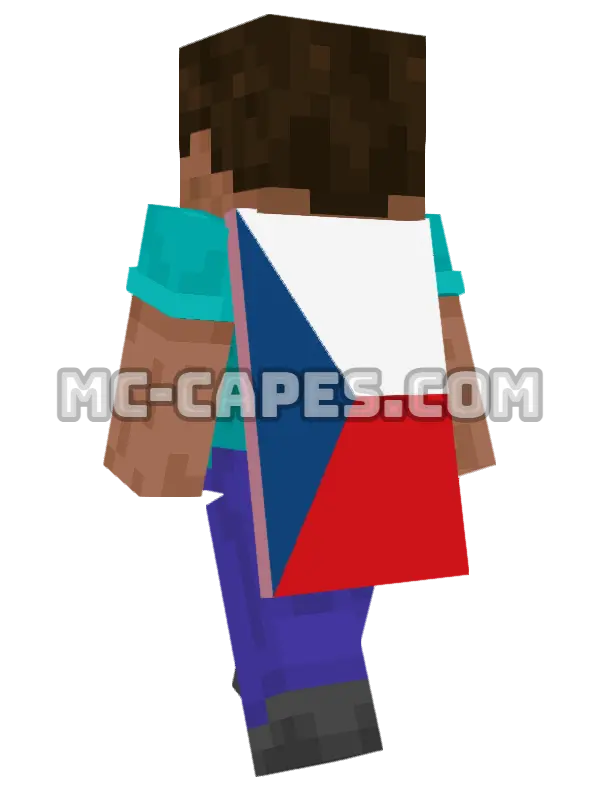 Czechia Flag Minecraft cape worn on a player, seen from behind