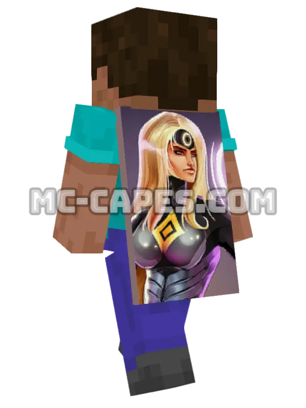 Darkstar Minecraft cape worn on a player, seen from behind