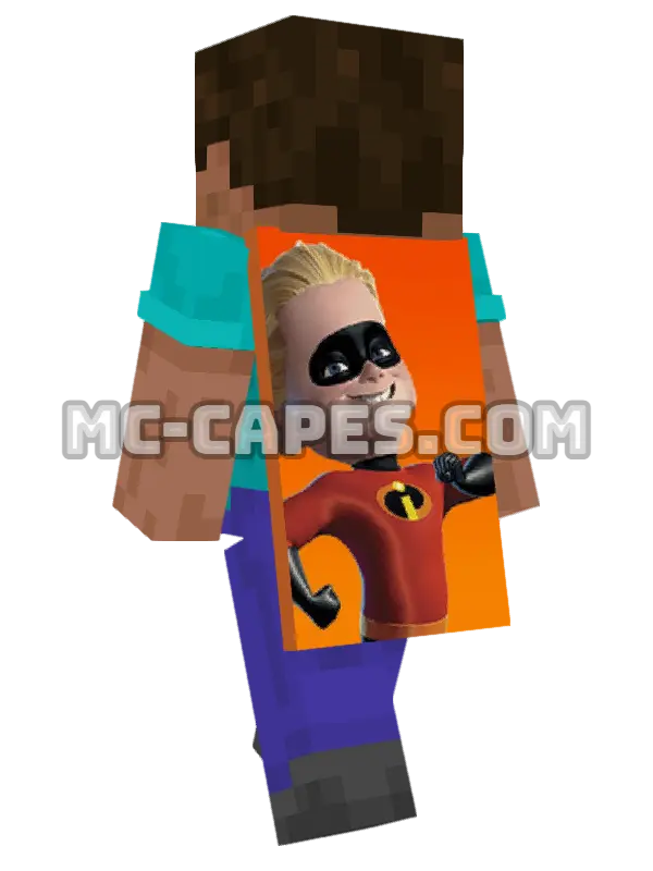 Dash Minecraft cape worn on a player, seen from behind