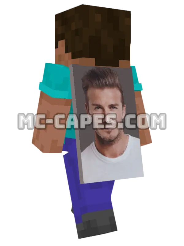 David Beckham Minecraft cape worn on a player, seen from behind