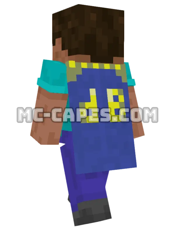 dB Minecraft cape worn on a player, seen from behind