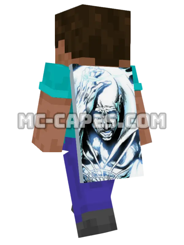 Deadman Minecraft cape worn on a player, seen from behind