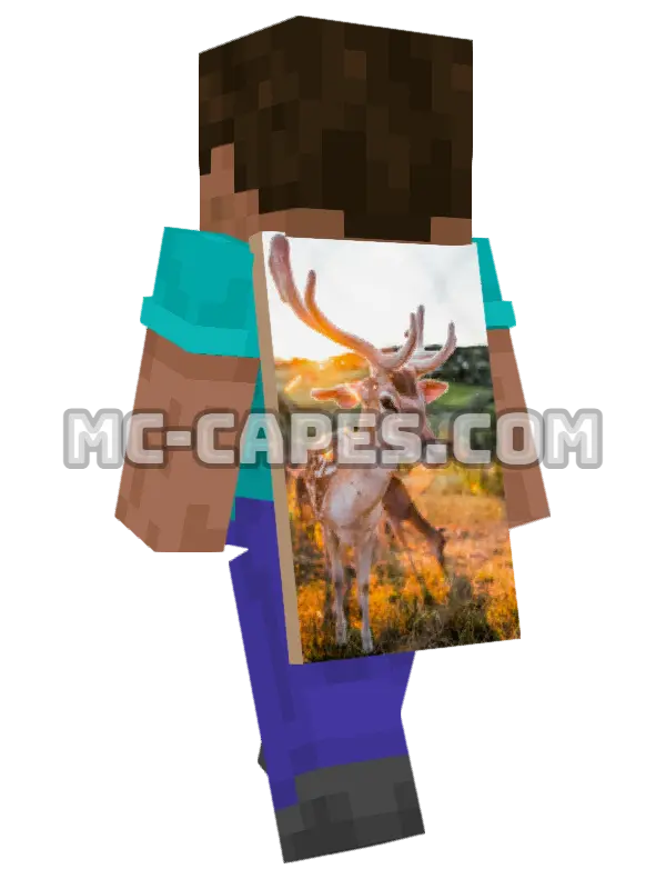 Deer Minecraft cape worn on a player, seen from behind