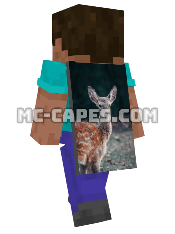 Deer Minecraft cape worn on a player, seen from behind