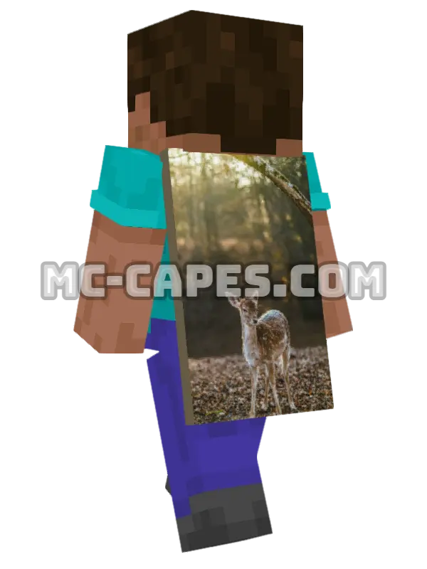 Deer Herd Minecraft cape worn on a player, seen from behind