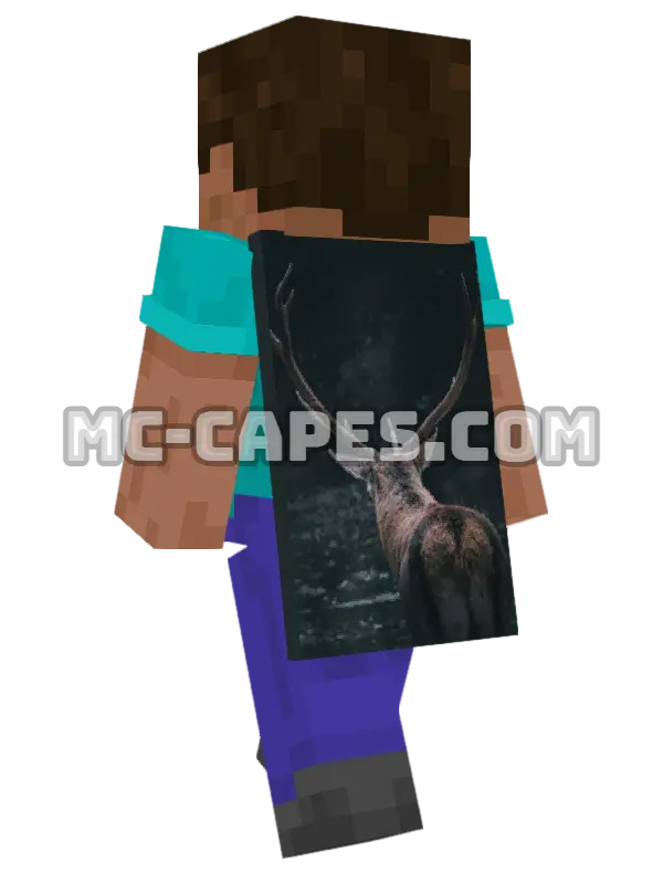 Deer in Forest Minecraft cape worn on a player, seen from behind
