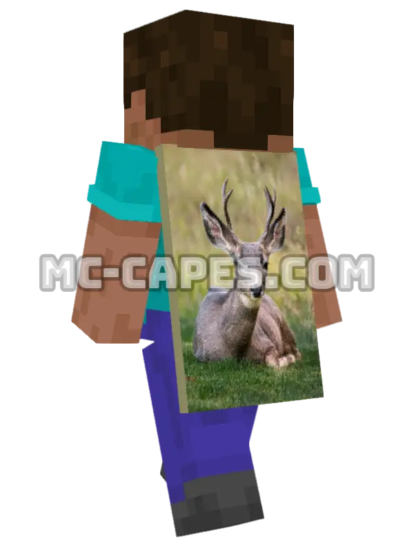 Deer Lying Minecraft cape worn on a player, seen from behind