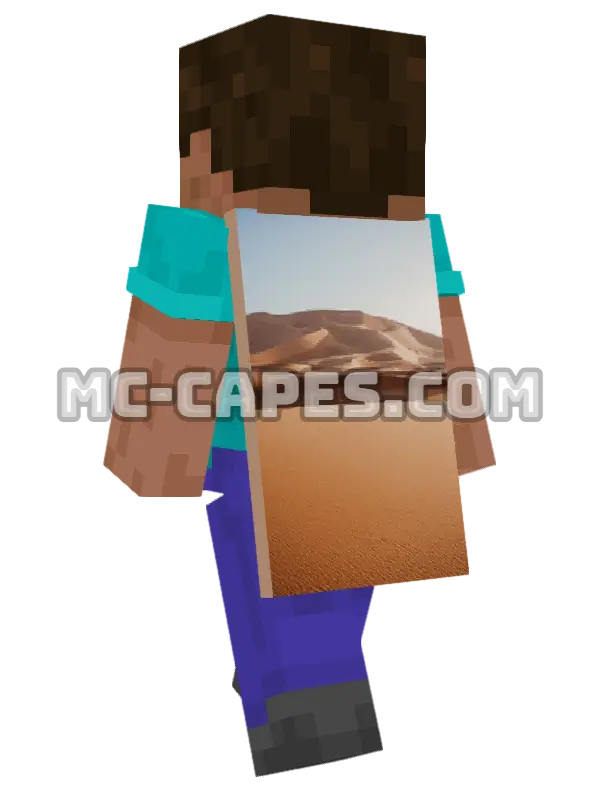 Desert Dunes Minecraft cape worn on a player, seen from behind