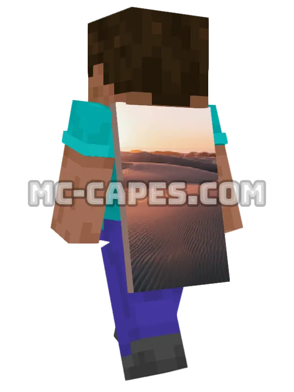 Desert Landscape Minecraft cape worn on a player, seen from behind