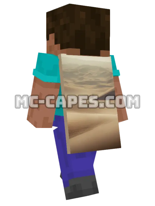 Desert Sand Minecraft cape worn on a player, seen from behind