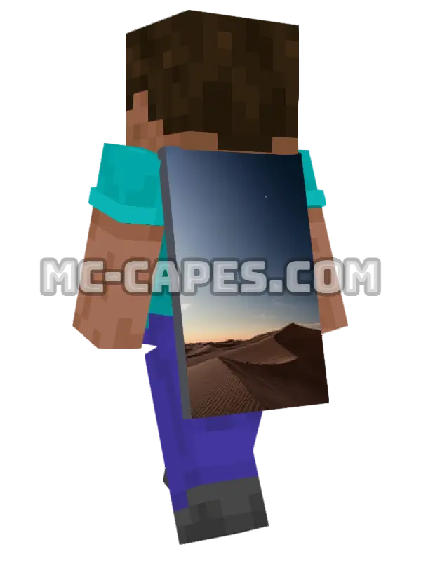 Desert Sand Dunes Minecraft cape worn on a player, seen from behind