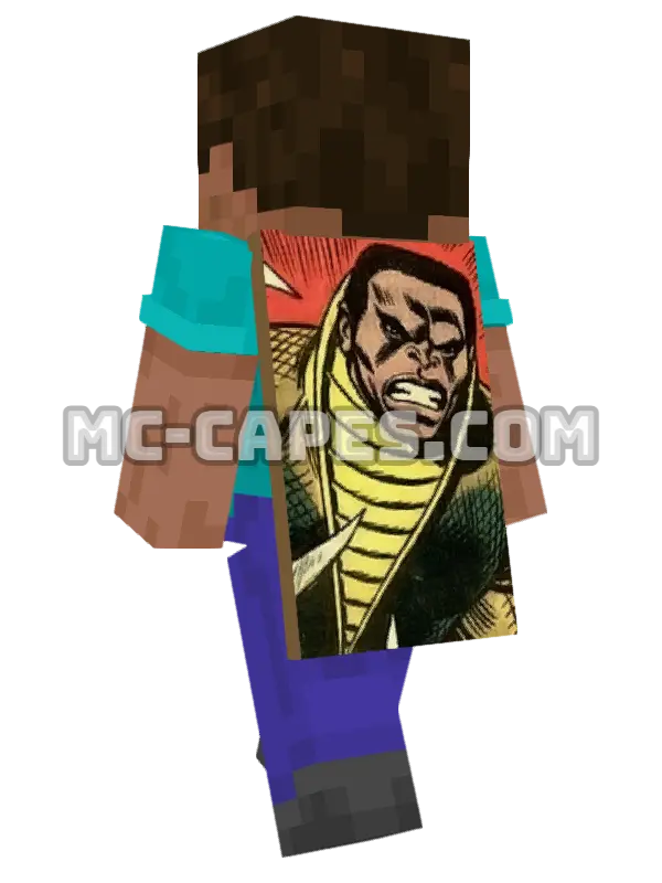 Diamondback Minecraft cape worn on a player, seen from behind