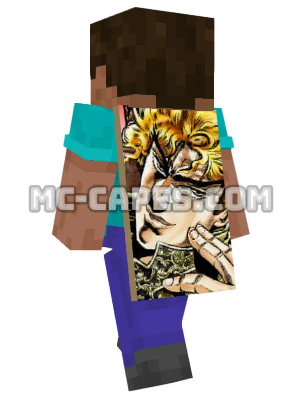 Dio Brando Minecraft cape worn on a player, seen from behind
