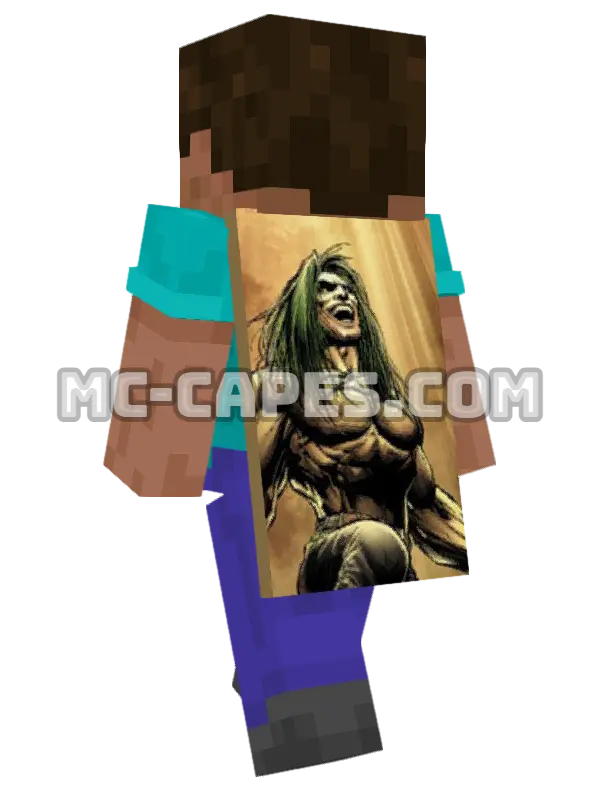 Doc Samson Minecraft cape worn on a player, seen from behind