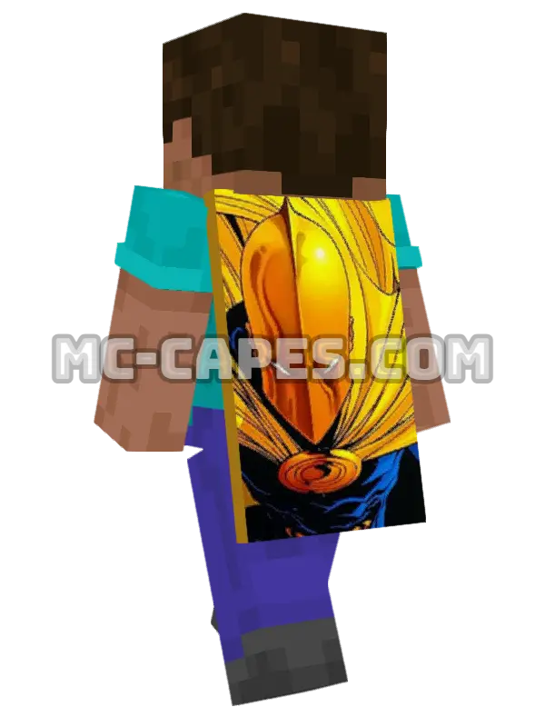 Doctor Fate Minecraft cape worn on a player, seen from behind