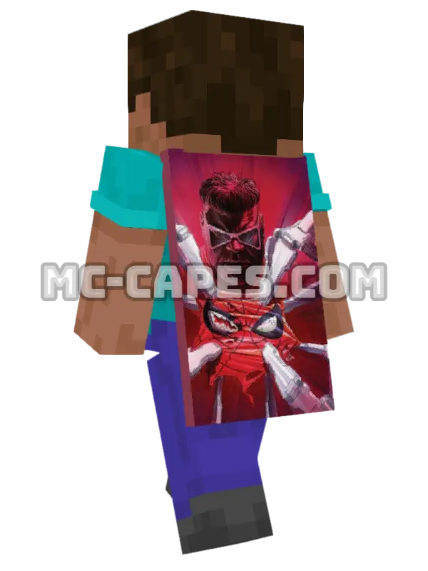 Doctor Octopus Minecraft cape worn on a player, seen from behind