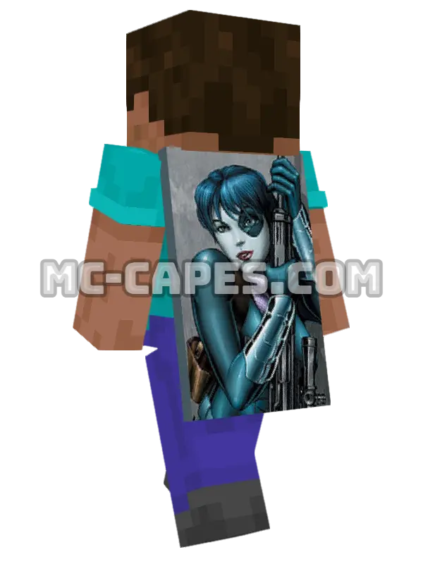 Domino Minecraft cape worn on a player, seen from behind