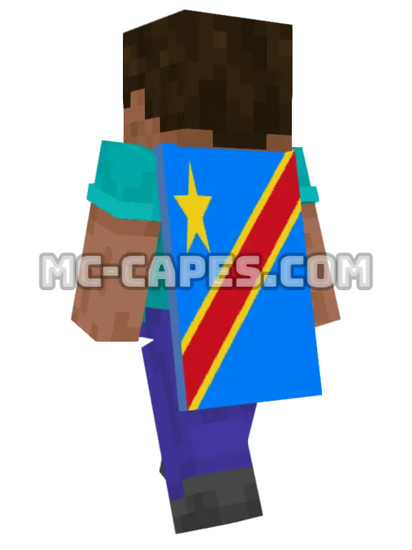 DR Congo Flag Minecraft cape worn on a player, seen from behind