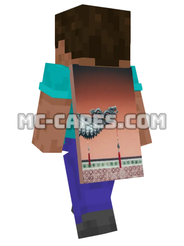 Dragon Sculpture Minecraft cape worn on a player, seen from behind