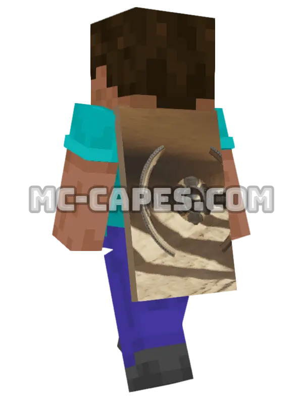 Drone Sandy Surface Minecraft cape worn on a player, seen from behind