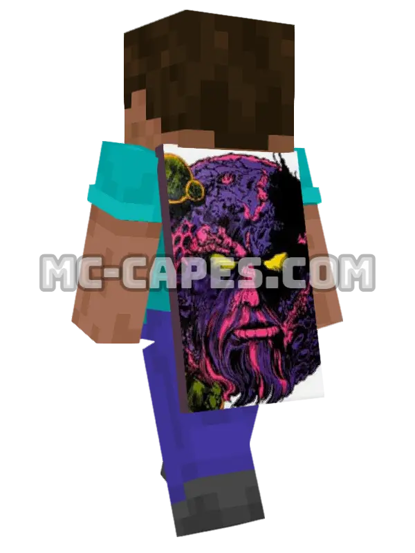 Ego Minecraft cape worn on a player, seen from behind