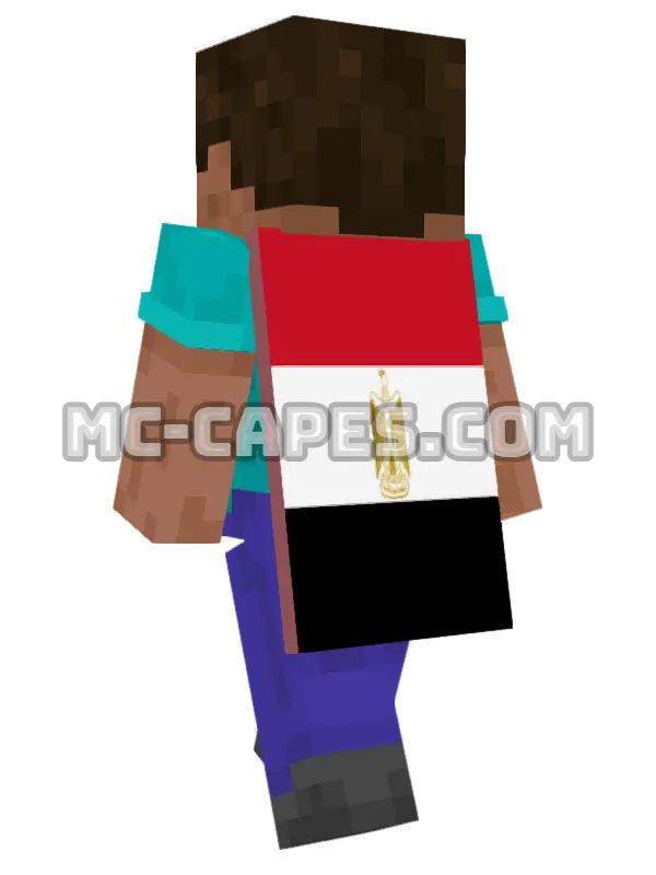 Egypt Flag Minecraft cape worn on a player, seen from behind