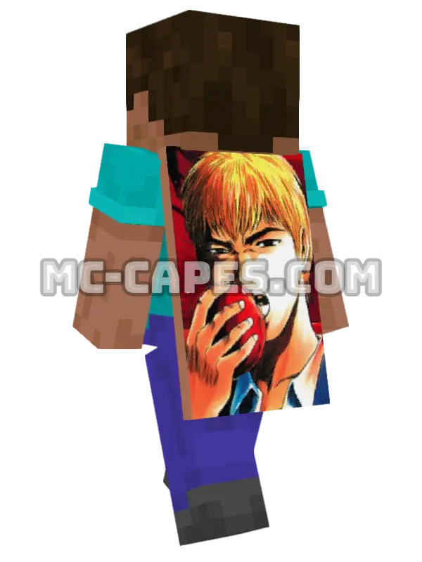 Eikichi Onizuka Minecraft cape worn on a player, seen from behind