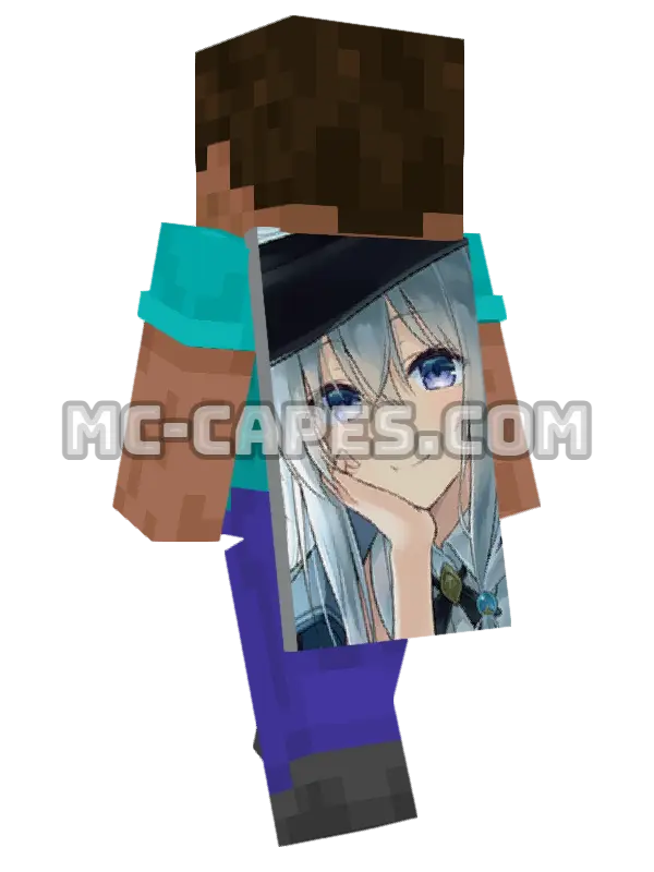 Elaina Minecraft cape worn on a player, seen from behind