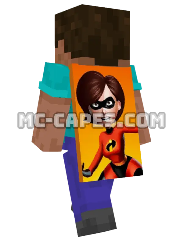 Elastigirl Minecraft cape worn on a player, seen from behind
