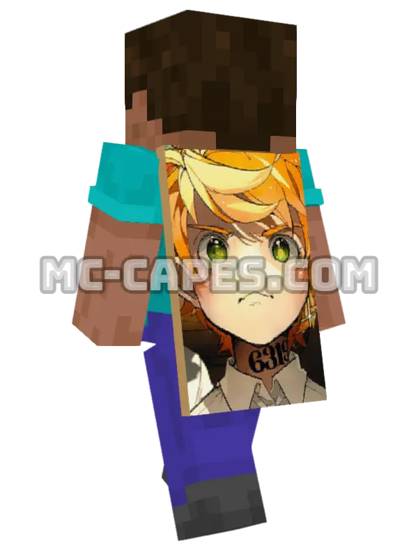 Emma Minecraft cape worn on a player, seen from behind