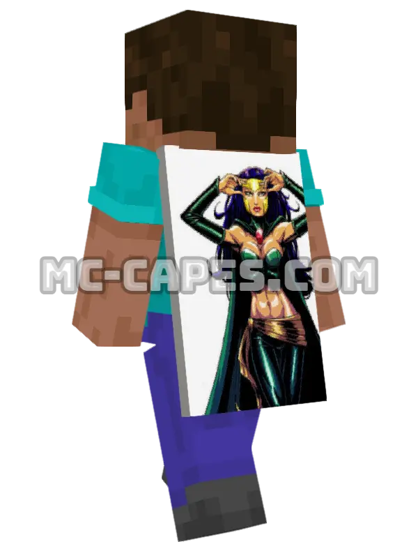 Enchantress Minecraft cape worn on a player, seen from behind