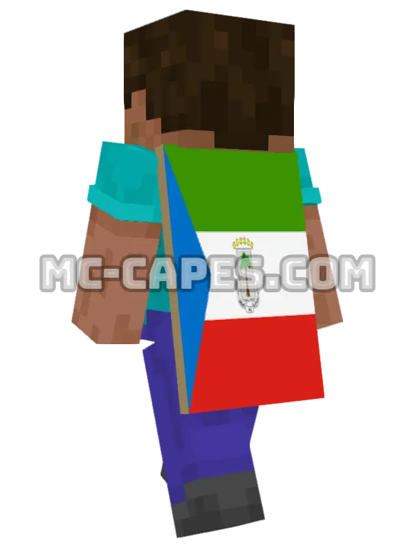 Equatorial Guinea Flag Minecraft cape worn on a player, seen from behind