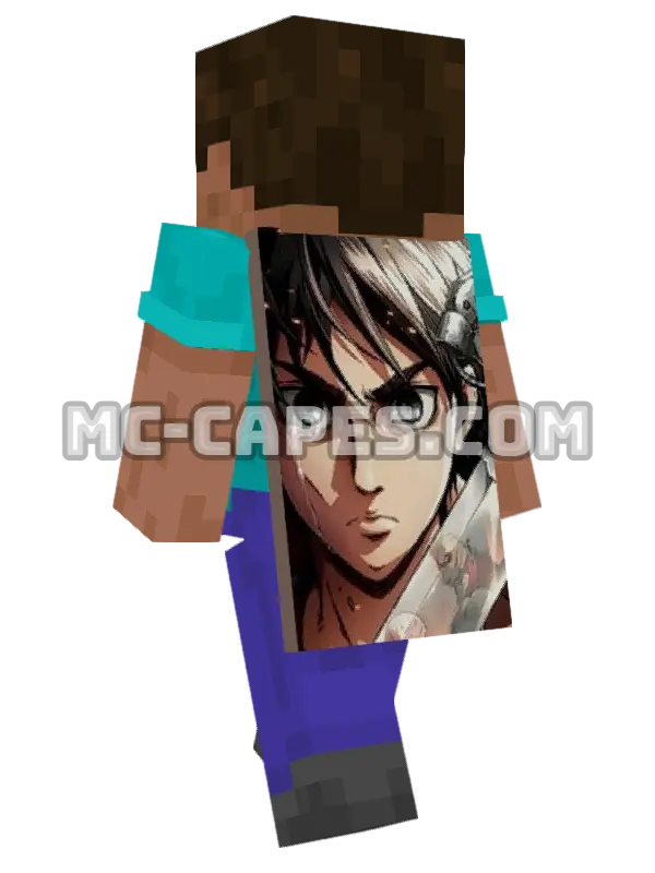 Eren Yeager Minecraft cape worn on a player, seen from behind