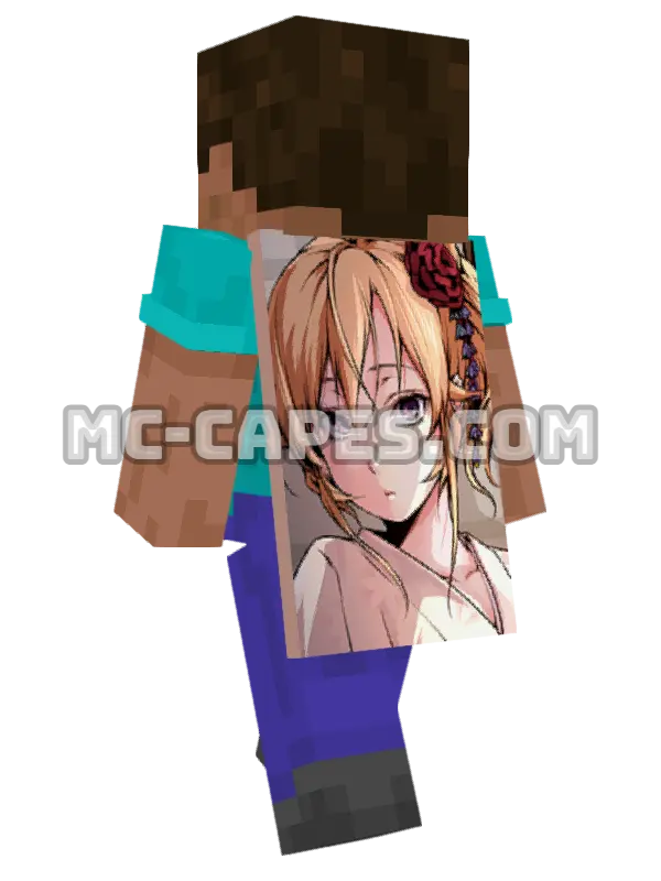 Erina Nakiri Minecraft cape worn on a player, seen from behind