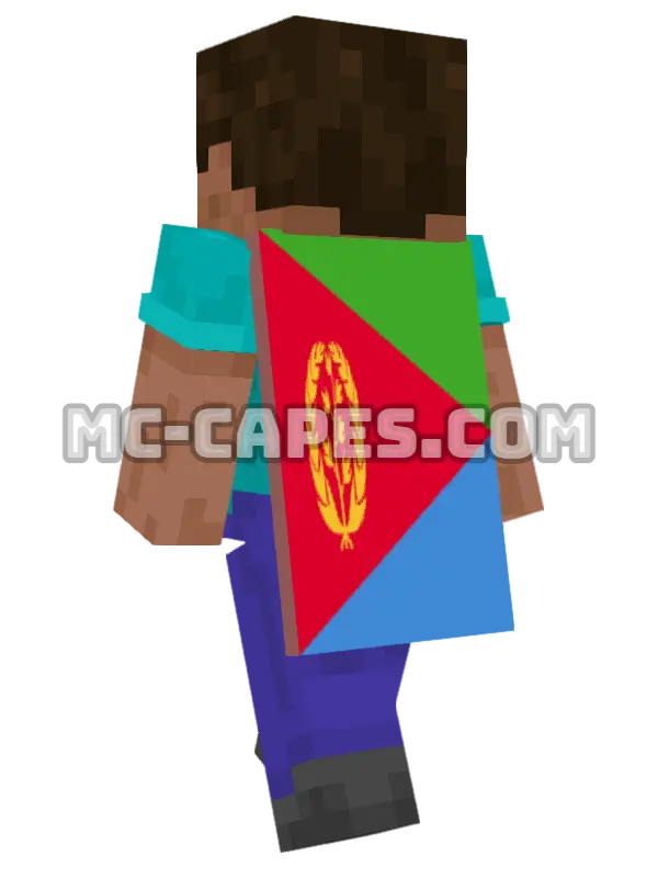 Eritrea Flag Minecraft cape worn on a player, seen from behind