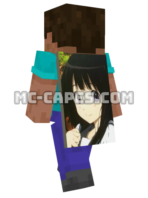 Eru Chitanda Minecraft cape worn on a player, seen from behind