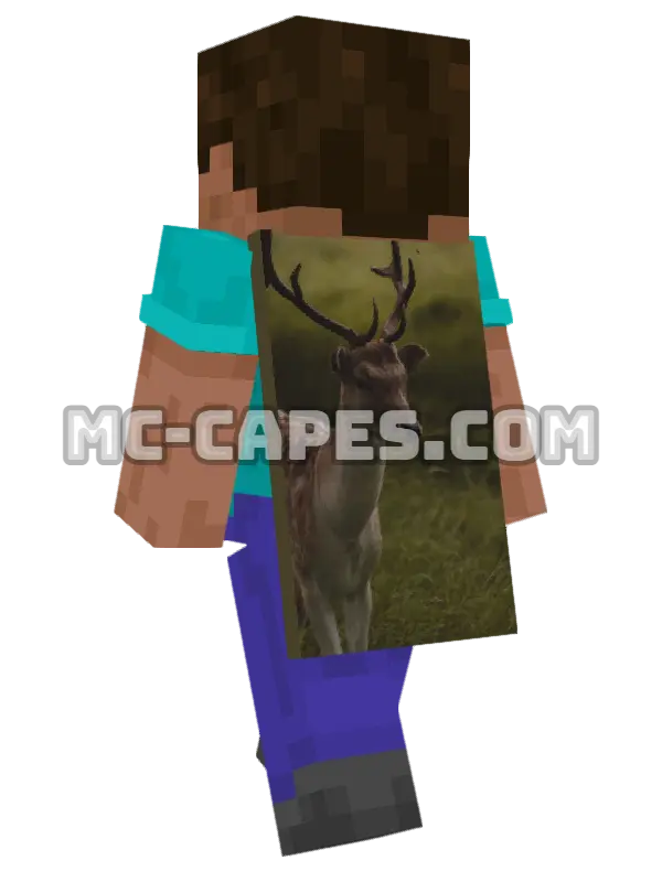 Fallow Deer Minecraft cape worn on a player, seen from behind