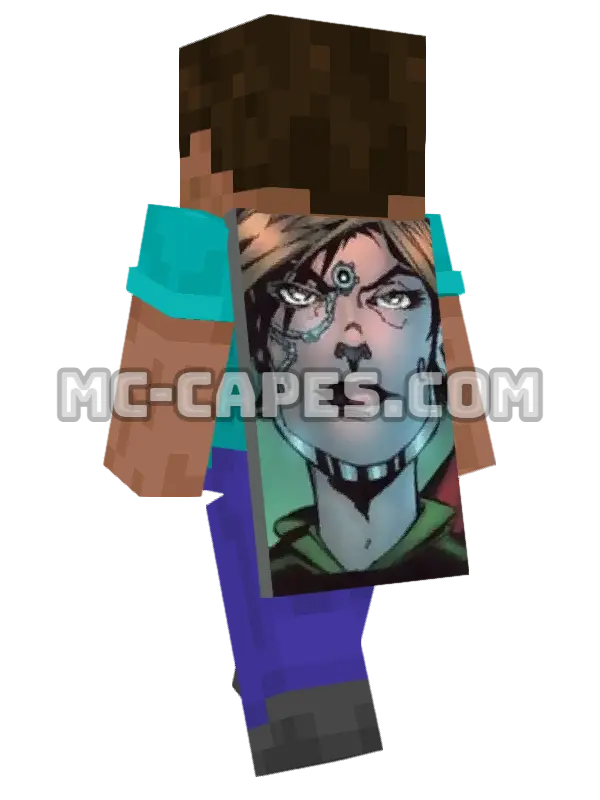 Faora Minecraft cape worn on a player, seen from behind