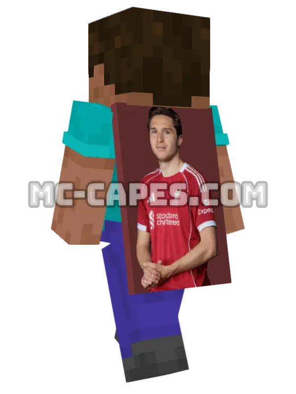 Federico Chiesa Minecraft cape worn on a player, seen from behind