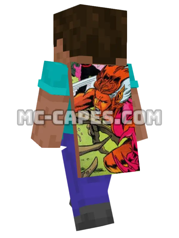 Feral Minecraft cape worn on a player, seen from behind