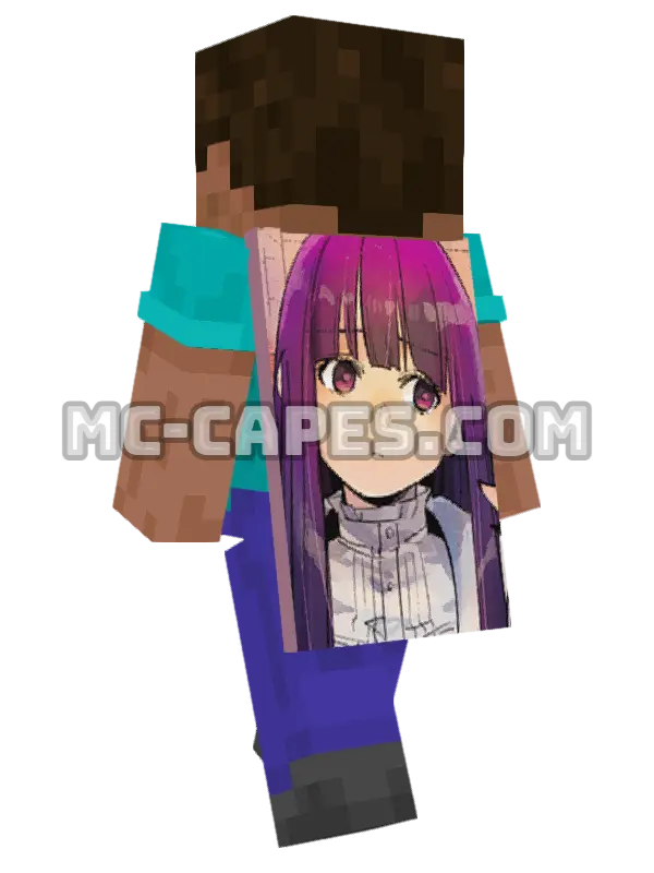 Fern Minecraft cape worn on a player, seen from behind