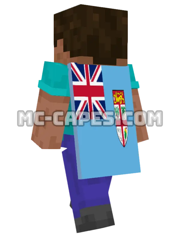 Fiji Flag Minecraft cape worn on a player, seen from behind