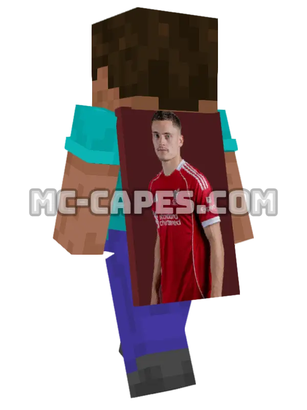 Florian Wirtz Minecraft cape worn on a player, seen from behind