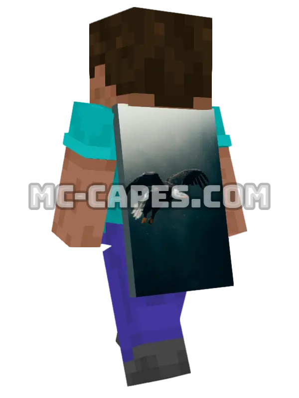 Flying Eagle Minecraft cape worn on a player, seen from behind