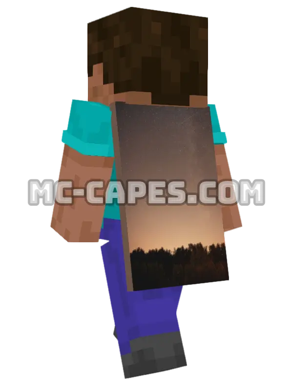 Forest Stars Minecraft cape worn on a player, seen from behind
